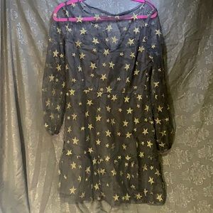 Black and gold sparkly stars dress